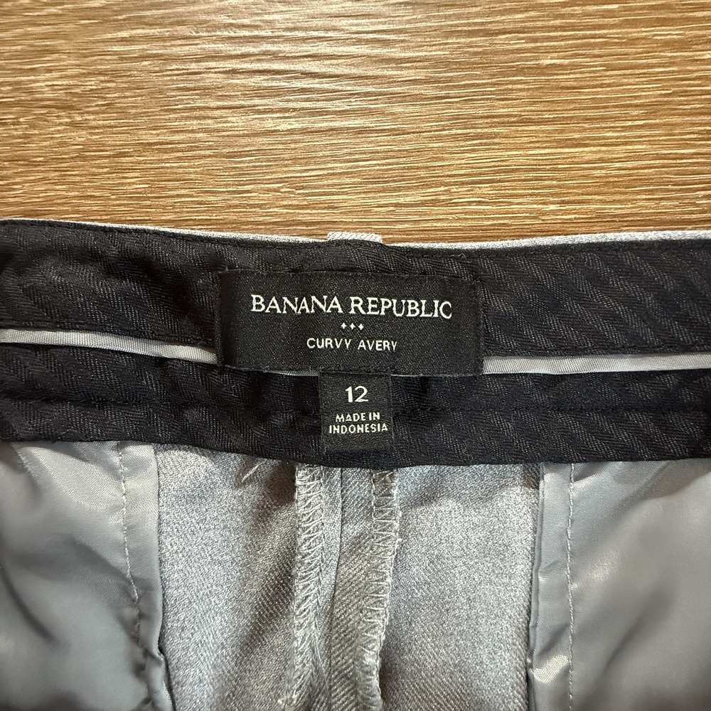 Banana Republic Women's 12 Curvy Avery Gray Ankle Dress Pants Stretch Business - Picture 3 of 8